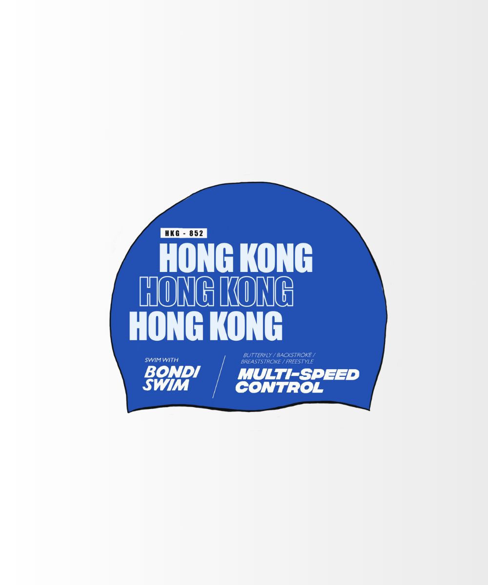 Bondi Swim Hong Kong Blue Unisex Silicone Swim Cap - Blue